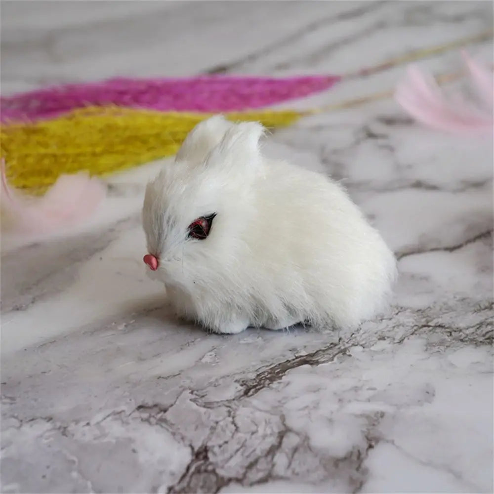 Cute Family DIY Decoration Lifelike Animal Desktop Furnishings Rabbit Model Plush Toys Easter Rabbits Simulation