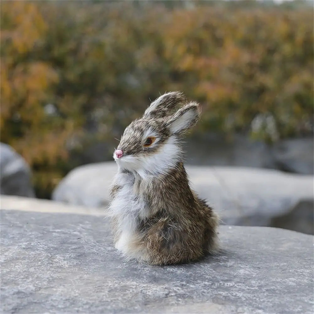 Cute Family DIY Decoration Lifelike Animal Desktop Furnishings Rabbit Model Plush Toys Easter Rabbits Simulation