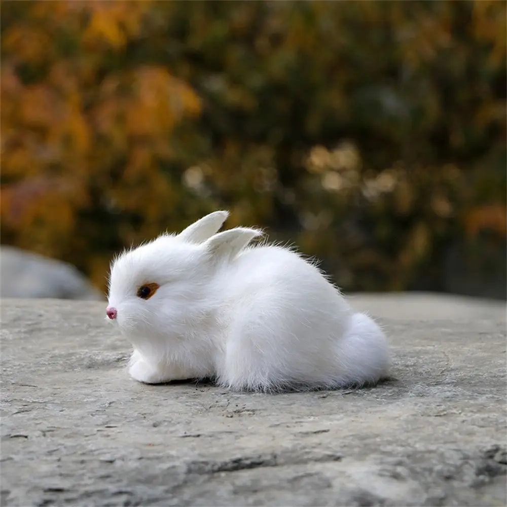 Cute Family DIY Decoration Lifelike Animal Desktop Furnishings Rabbit Model Plush Toys Easter Rabbits Simulation