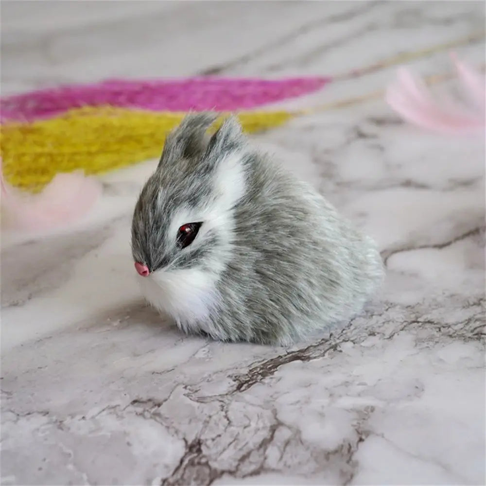 Cute Family DIY Decoration Lifelike Animal Desktop Furnishings Rabbit Model Plush Toys Easter Rabbits Simulation