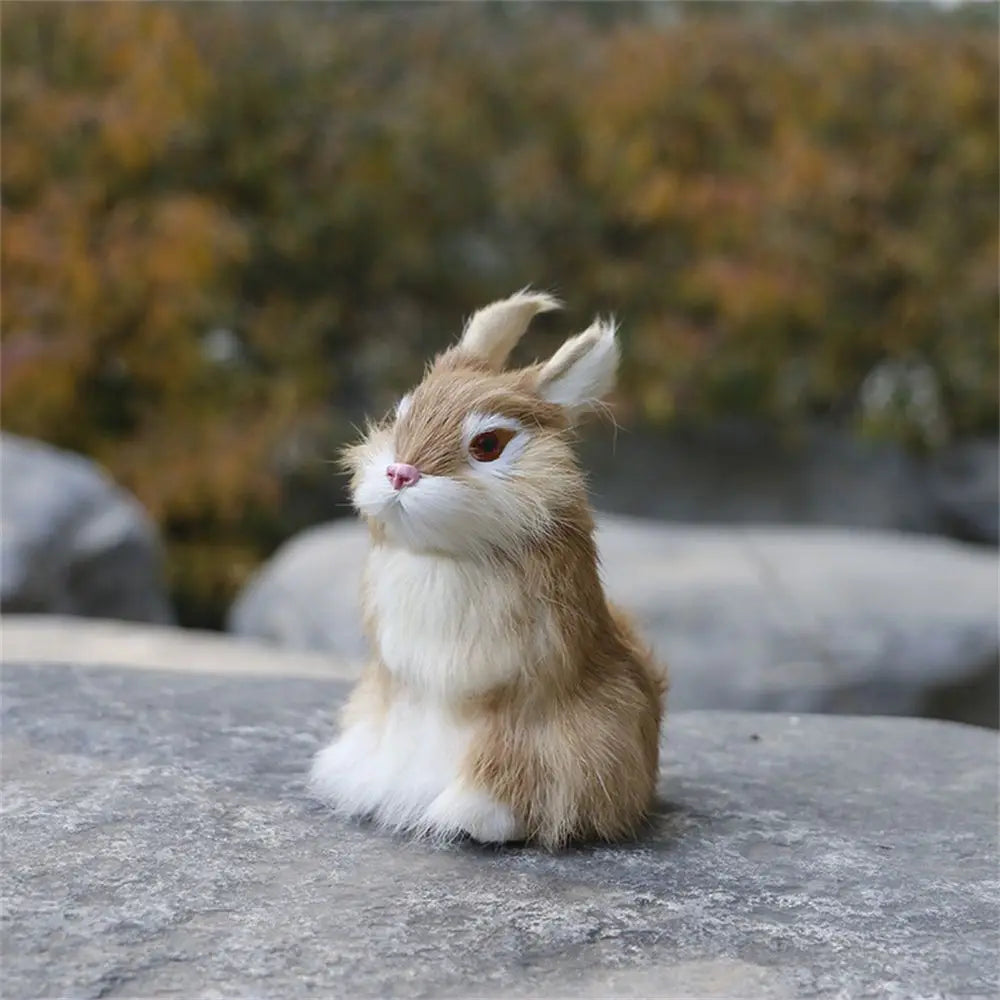 Cute Family DIY Decoration Lifelike Animal Desktop Furnishings Rabbit Model Plush Toys Easter Rabbits Simulation
