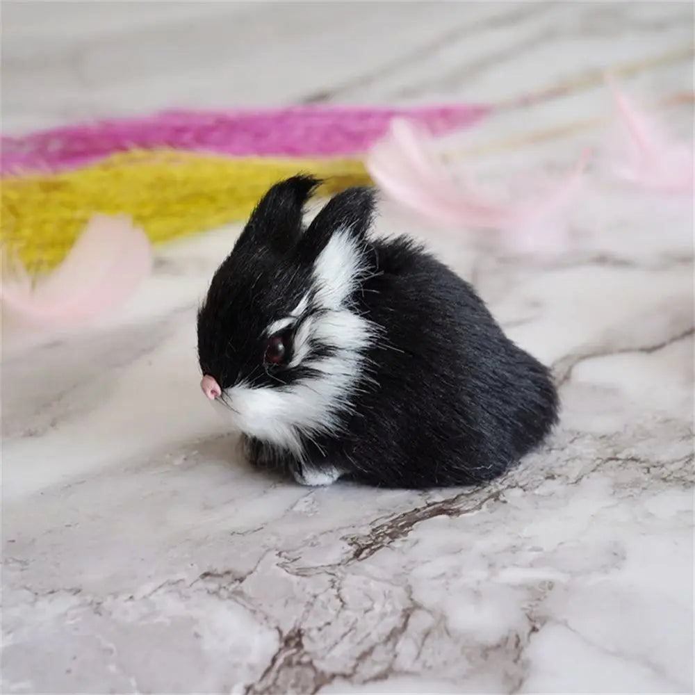 Cute Family DIY Decoration Lifelike Animal Desktop Furnishings Rabbit Model Plush Toys Easter Rabbits Simulation