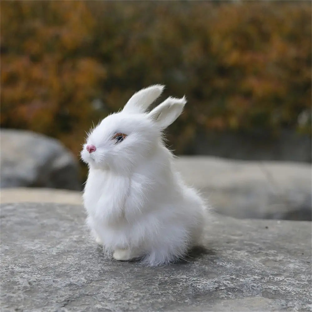 Cute Family DIY Decoration Lifelike Animal Desktop Furnishings Rabbit Model Plush Toys Easter Rabbits Simulation
