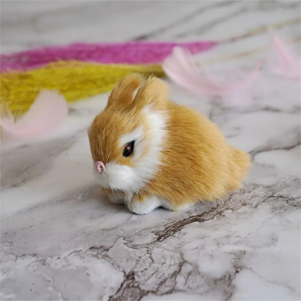 Cute Family DIY Decoration Lifelike Animal Desktop Furnishings Rabbit Model Plush Toys Easter Rabbits Simulation