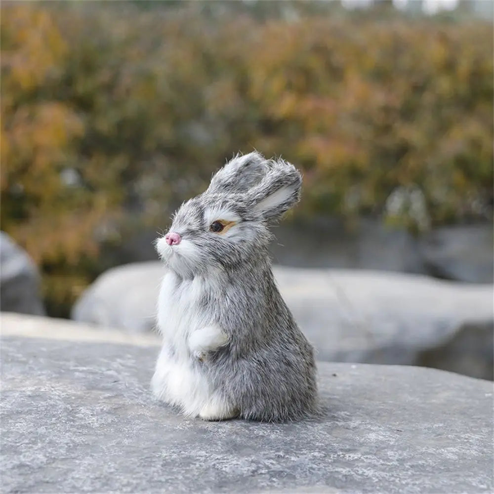 Cute Family DIY Decoration Lifelike Animal Desktop Furnishings Rabbit Model Plush Toys Easter Rabbits Simulation